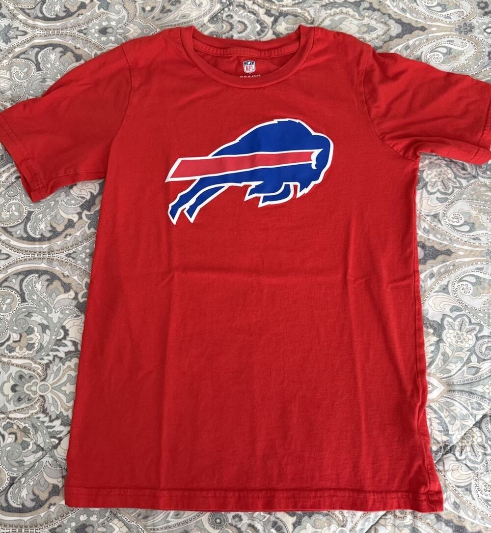 Buffalo Bills NFL Apparel Red T-Shirt Highmark Stadium Josh Allen Youth M 10-12